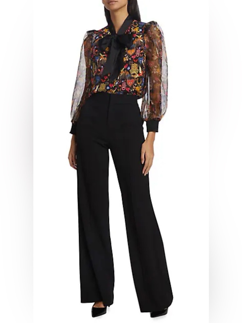 Brentley Tie Neck Blouse NWT XS